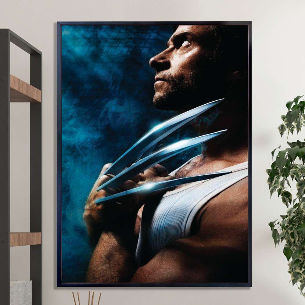 Quadro Decorativo Wolverine Mostrando As Garras