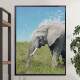Quadro Decorativo Animais Elefante Na Grama