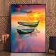 Quadro Decorativo Dois Barcos Na Agua Ao Fim De Tarde