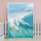 Quadro Decorativo Surfando No Meio Do Mar Azul