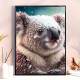Quadro Decorativo Coala Com Flocos De Neve Caindo