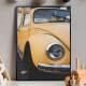 Quadro Decorativo Carro Fusca Amarelo VIsto De Frente