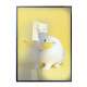 Quadro Decorativo Coelho Branco Com �culos