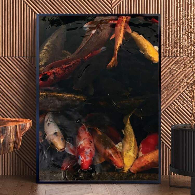 Quadro Decorativo Peixes Juntos e Coloridos