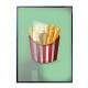 Quadro Decorativo Balde De Batatas Fritas Com Fundo Verde