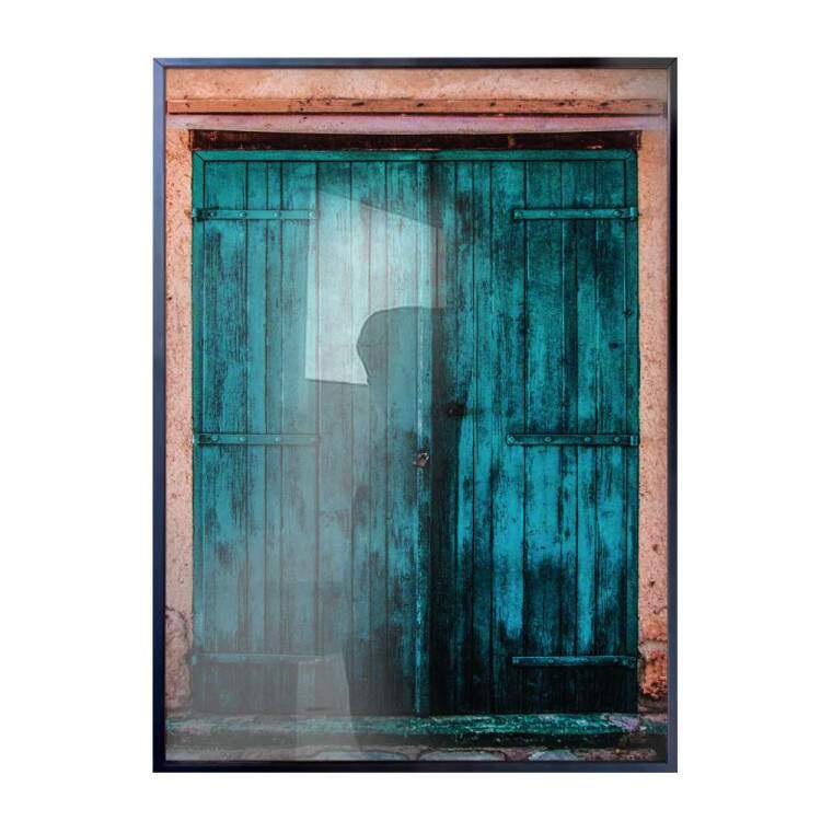 Quadro Decorativo Porta Azul Antiga