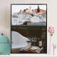 Quadro Decorativo Vintage Ta�as De Vinho E Paisagem
