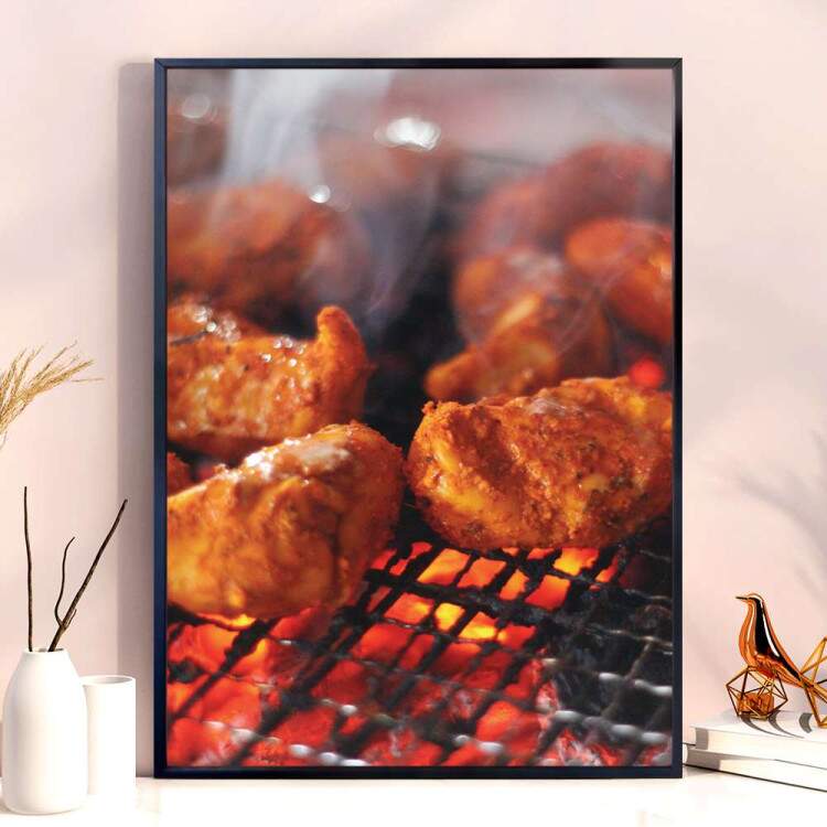 Quadro Decorativo Frangos na Brasa