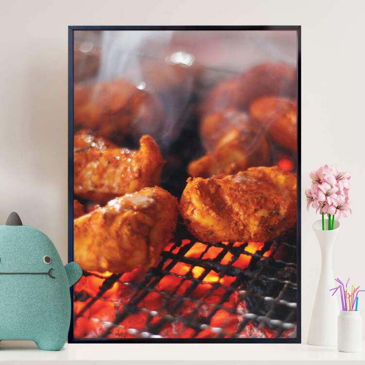 Quadro Decorativo Frangos na Brasa