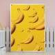 Quadro Decorativo Fruta Banana Com Fundo Amarelo