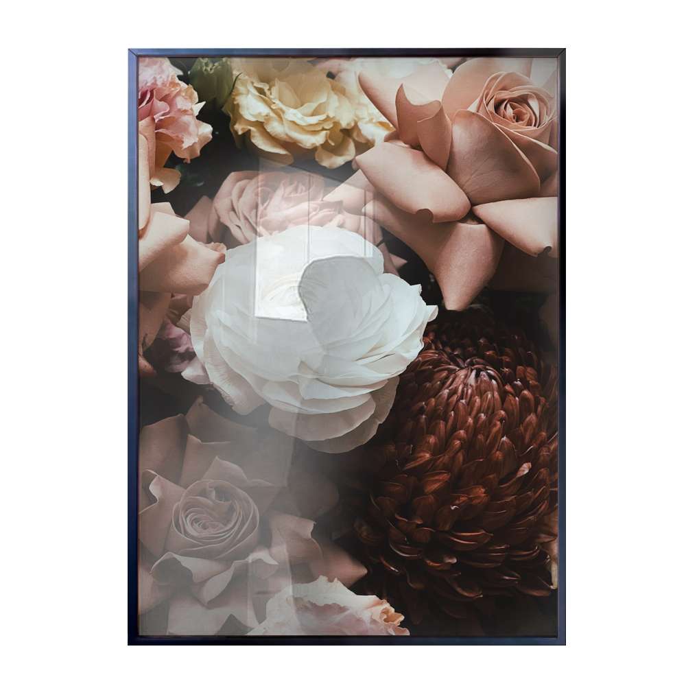 Quadro Decorativo Floral Flores Brancas E Rosas