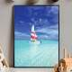 Quadro Decorativo Barco Veleiro Na Praia