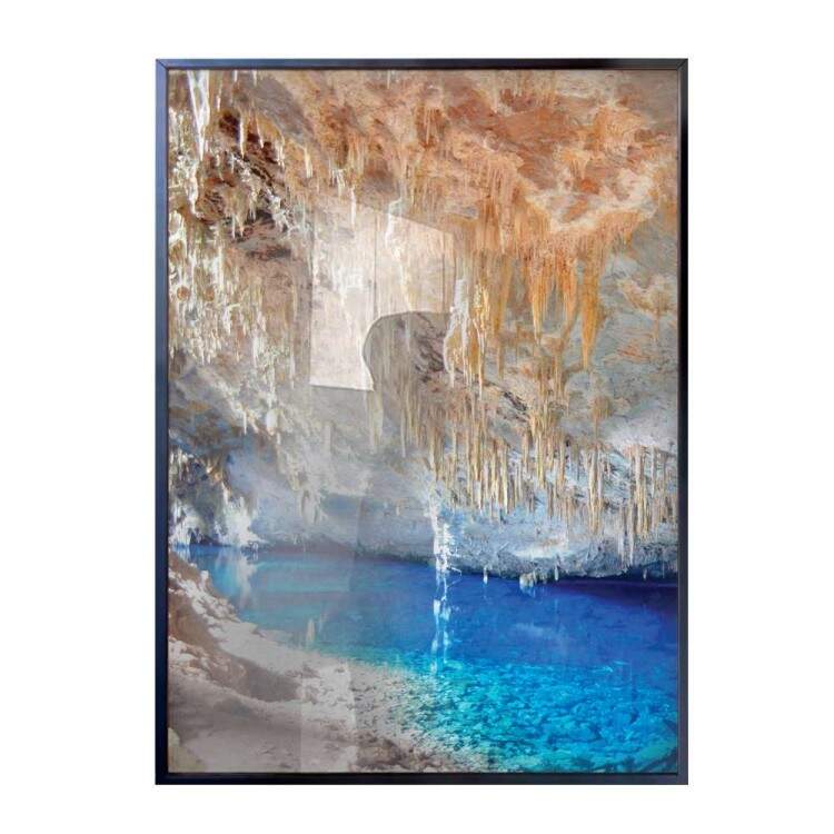 Quadro Decorativo Lago Subterraneo Na Caverna