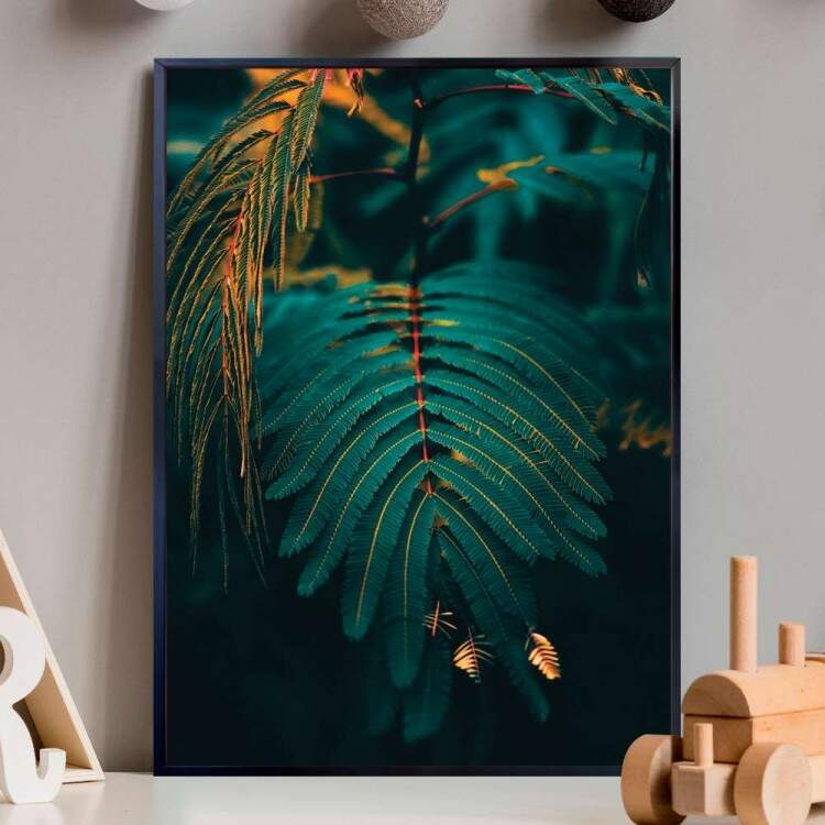 Quadro Decorativo Tropical Folhas Verdes