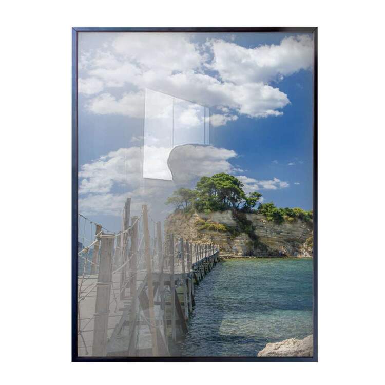 Quadro Decorativo Ponte Na Praia Com Montanha