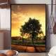 Quadro Decorativo Estrada e Arvore Ao Por Do Sol