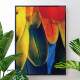 Quadro Decorativo Composi��o De Penas Coloridas De Arara