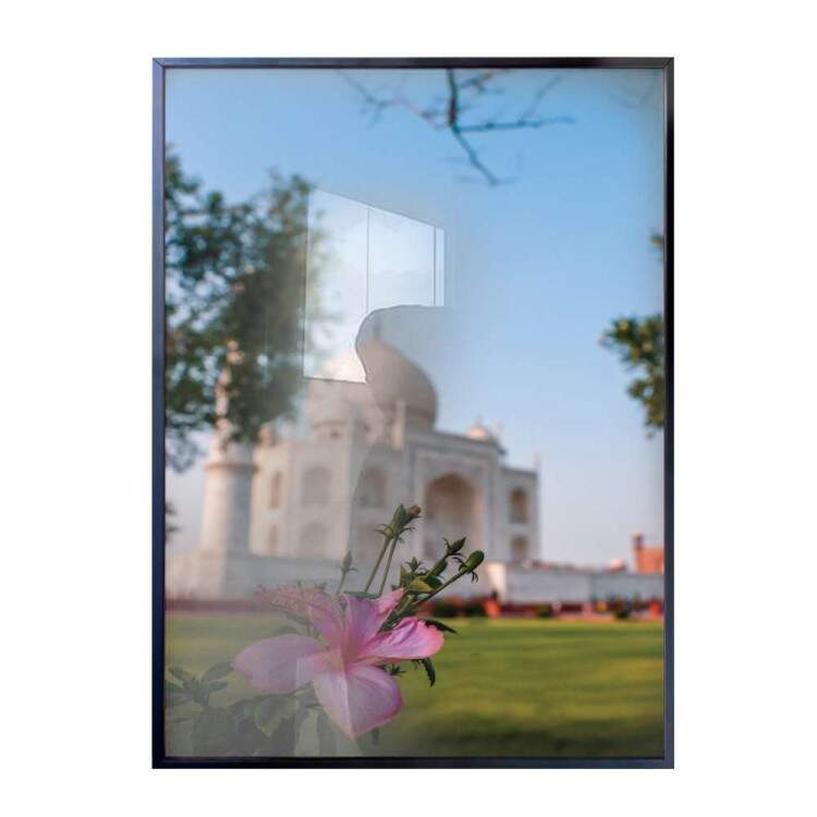 Quadro Decorativo Taj Mahal Com Flor Na Frente