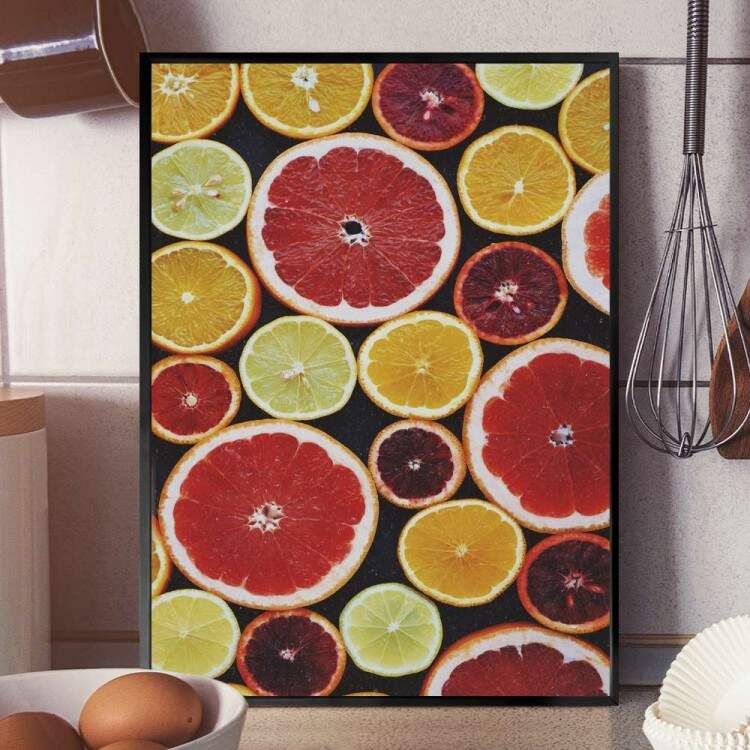 Quadro Decorativo Fruta Laranja De Varias Cores