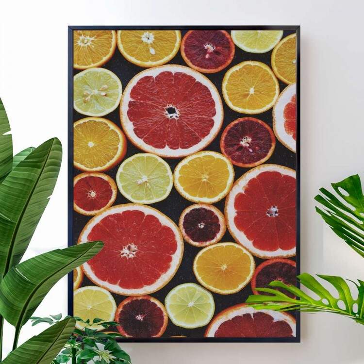 Quadro Decorativo Fruta Laranja De Varias Cores