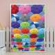 Quadro Decorativo Guardas Chuvas Coloridos Flutuando No C�u