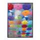 Quadro Decorativo Guardas Chuvas Coloridos Flutuando No C�u