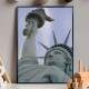 Quadro Decorativo Tur�sticos Estatua Da Liberdade Vista De Baixo