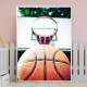 Quadro Decorativo Bola De Basquete Em Frente A Cesta