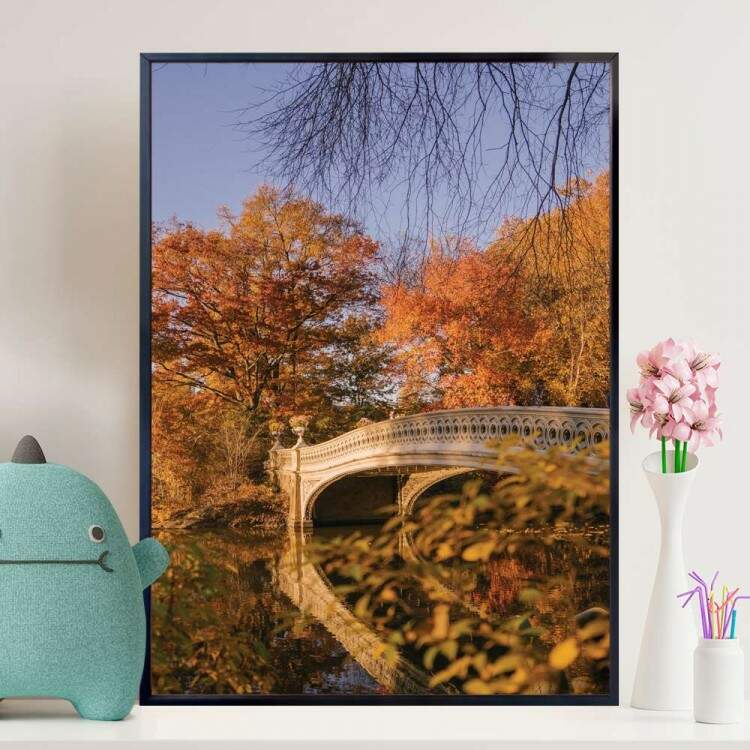 Quadro Decorativo Tursticos Outono No Central Park