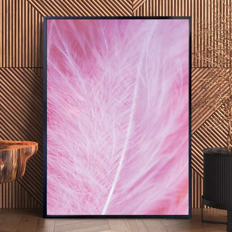 Quadro Decorativo Pena Rosa