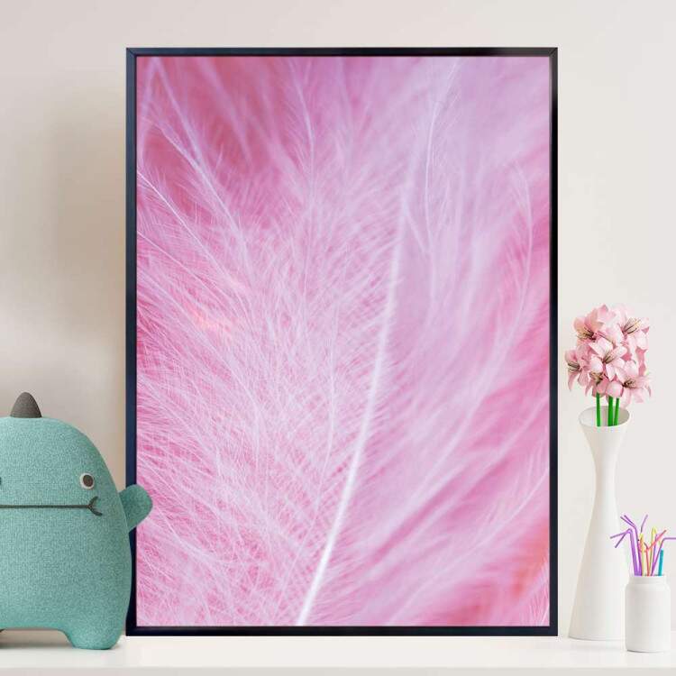 Quadro Decorativo Pena Rosa