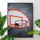 Quadro Decorativo Cesta De Basquete Com O Fundo Nublado