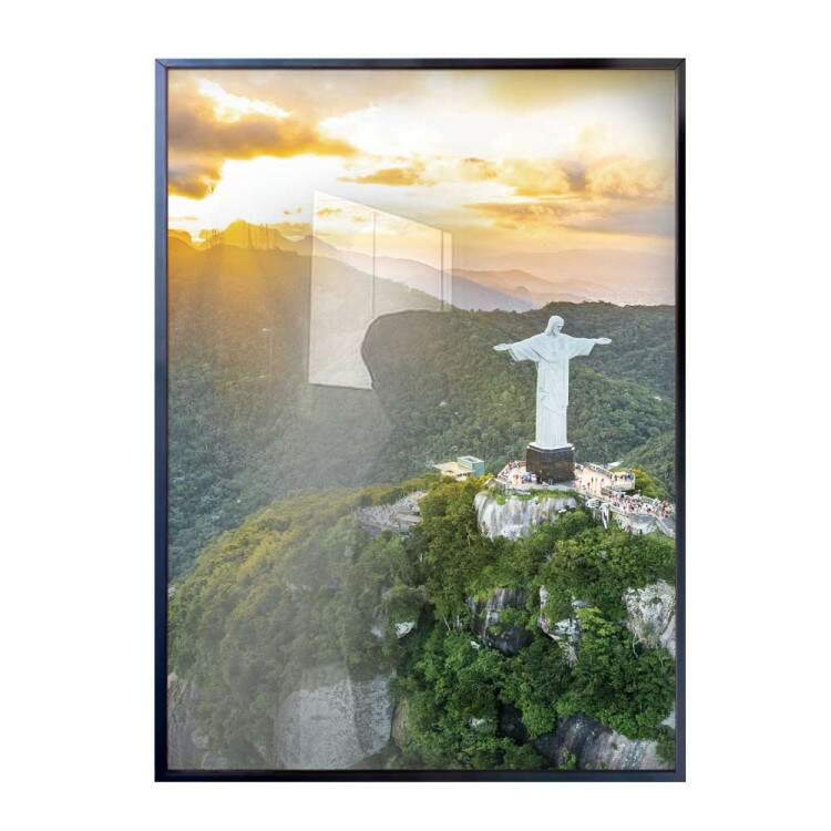 Quadro Decorativo Viso De Cima Do Rio De Janeiro E Cristo Redentor