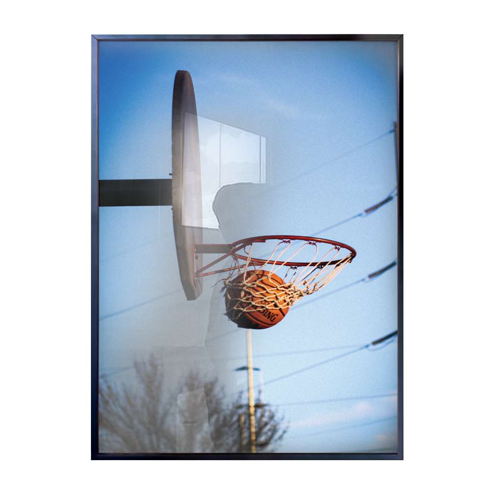 Quadro Decorativo Esporte Bola Na Cesta De Basquete