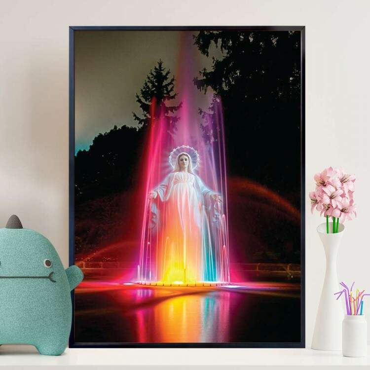 Quadro Decorativo Nossa Senhor Me De Jesus Iluminada