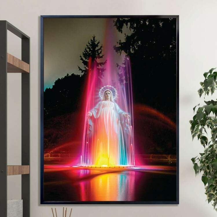 Quadro Decorativo Nossa Senhor Me De Jesus Iluminada