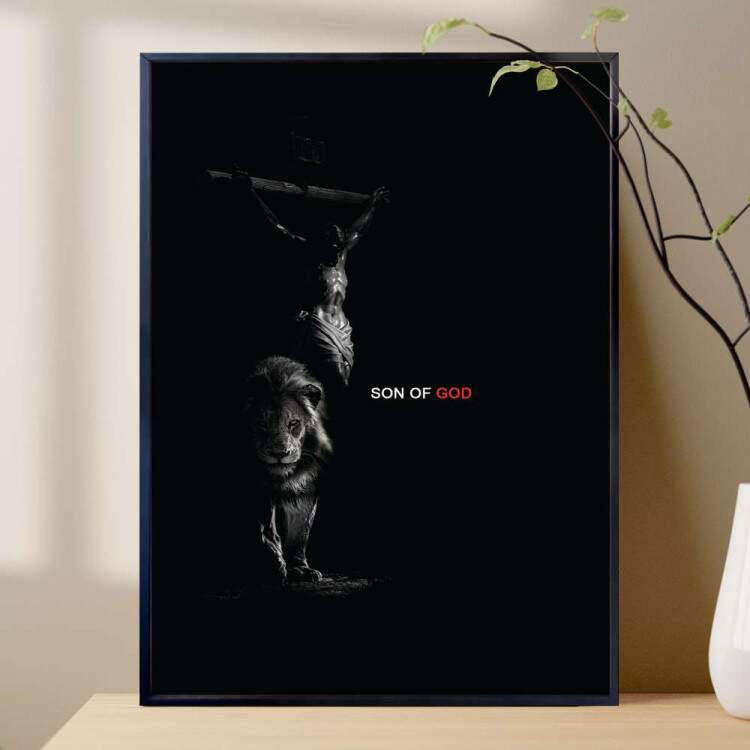 Quadro Decorativo Preto e Branco Filho De Deus