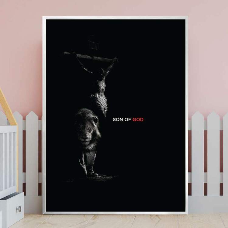 Quadro Decorativo Preto e Branco Filho De Deus