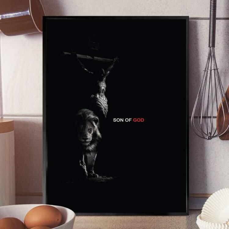 Quadro Decorativo Preto e Branco Filho De Deus