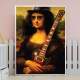 Quadro Decorativo Monalisa Com Guitarra
