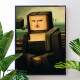 Quadro Decorativo Monalisa Com O Corpo E Cabe�a Quadrada