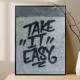 Quadro Decorativo Frase em Ingl�s na Parede em Grafite