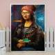 Quadro Decorativo Monalisa De Touca E Fone De Ouvido