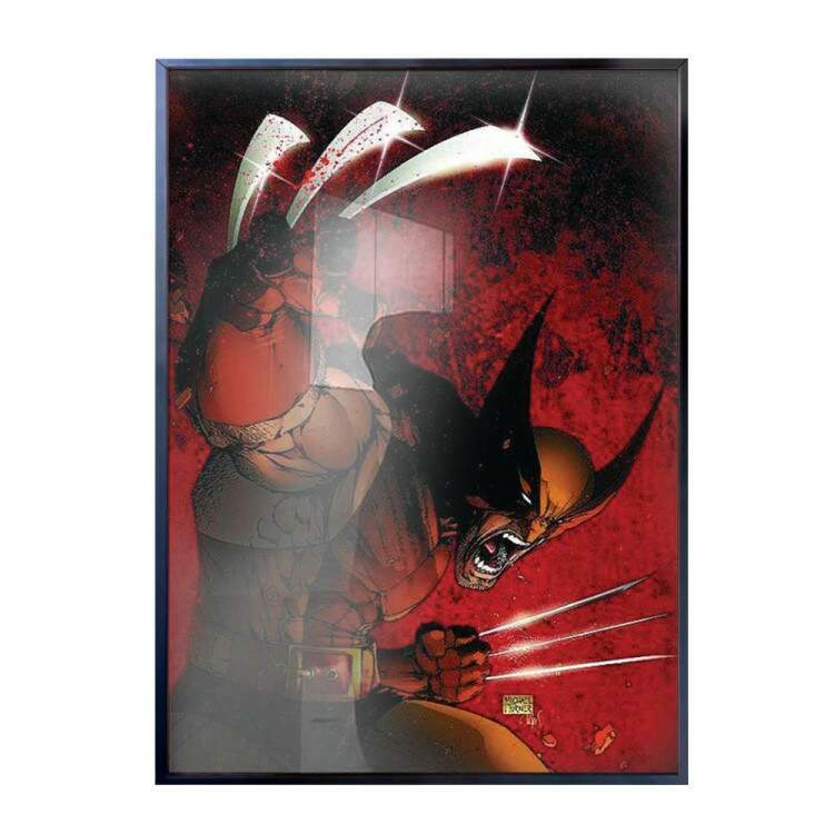 Quadro Decorativo Wolverine Comics Com Garras Afiadas