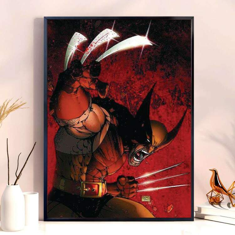 Quadro Decorativo Wolverine Comics Com Garras Afiadas