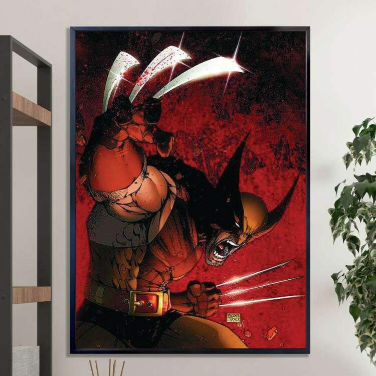 Quadro Decorativo Wolverine Comics Com Garras Afiadas