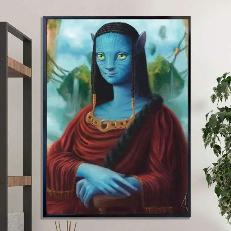 Quadro Decorativo Monalisa Fantasiada De Avatar