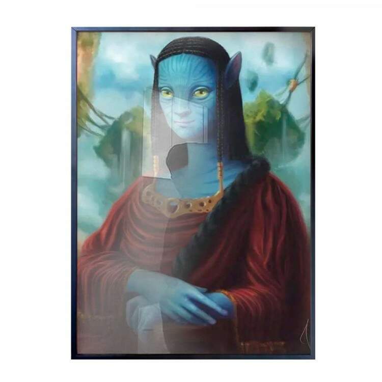 Quadro Decorativo Monalisa Fantasiada De Avatar