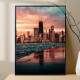 Quadro Decorativo P�r Do Sol Em Nova York