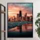 Quadro Decorativo P�r Do Sol Em Nova York